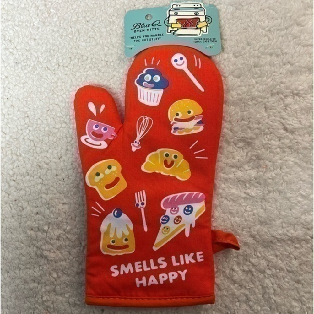 Blue Q "Smells Like Happy" Oven Mitt Potholder